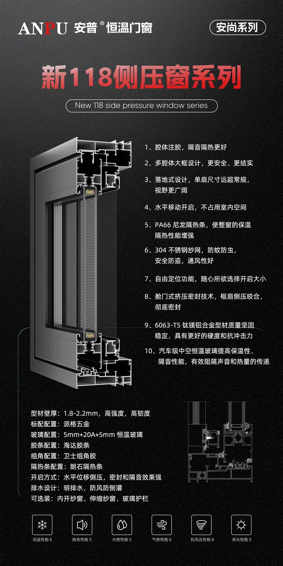 Compression Seal Side-Hung Window